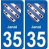 35 Janzé blason autocollant plaque stickers ville