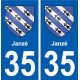 35 Janzé blason autocollant plaque stickers ville
