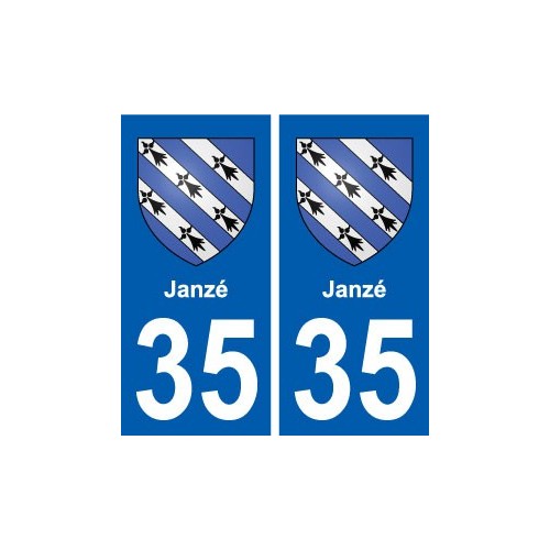 35 Janzé blason autocollant plaque stickers ville
