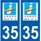 35 Janzé logo autocollant plaque stickers ville