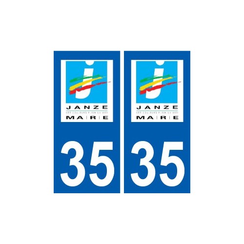 35 Janzé logo autocollant plaque stickers ville
