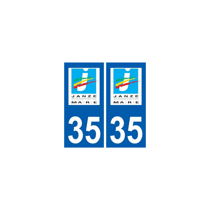 35 Janzé logo autocollant plaque stickers ville