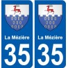 35 La Mézière blason autocollant plaque stickers ville