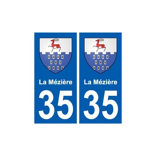 35 La Mézière blason autocollant plaque stickers ville