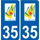 35 La Mézière logo autocollant plaque stickers ville