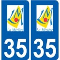 35 La Mézière logo autocollant plaque stickers ville