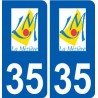 35 La Mézière logo autocollant plaque stickers ville