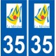 35 La Mézière logo autocollant plaque stickers ville