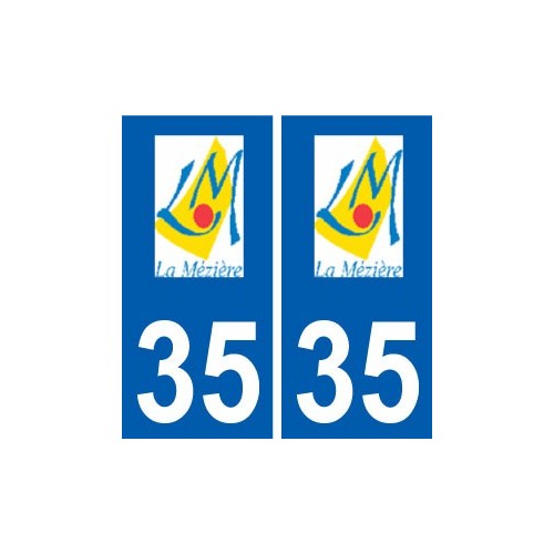 35 La Mézière logo autocollant plaque stickers ville