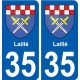 35 Laillé blason autocollant plaque stickers ville