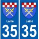 35 Laillé blason autocollant plaque stickers ville