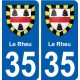 35 Le Rheu blason autocollant plaque stickers ville