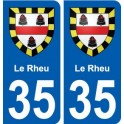 35 Le Rheu stemma adesivo piastra adesivi città