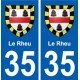 35 Le Rheu blason autocollant plaque stickers ville