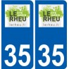 35 Le Rheu logo autocollant plaque stickers ville