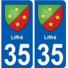 35 Liffré blason autocollant plaque stickers ville