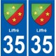 35 Liffré blason autocollant plaque stickers ville