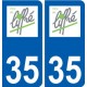 35 Liffré logo autocollant plaque stickers ville