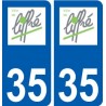 35 Liffré logo autocollant plaque stickers ville