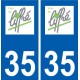 35 Liffré logo autocollant plaque stickers ville