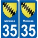 35 Melesse  blason autocollant plaque stickers ville