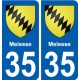 35 Melesse  blason autocollant plaque stickers ville
