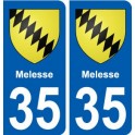 35 Melesse  blason autocollant plaque stickers ville