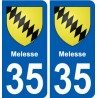 35 Melesse  blason autocollant plaque stickers ville