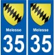 35 Melesse  blason autocollant plaque stickers ville