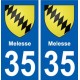 35 Melesse  blason autocollant plaque stickers ville