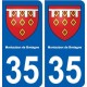35 Montauban-de-Bretagne blason autocollant plaque stickers ville