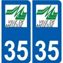 35 Melesse logo autocollant plaque stickers ville