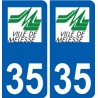 35 Melesse logo autocollant plaque stickers ville