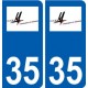 35 Montauban-de-Bretagne logo autocollant plaque stickers ville
