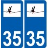 35 Montauban-de-Bretagne logo autocollant plaque stickers ville