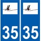 35 Montauban-de-Bretagne logo autocollant plaque stickers ville