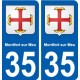 35 Montfort-sur-Meu blason autocollant plaque stickers ville