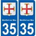 35 Montfort-sur-Meu blason autocollant plaque stickers ville