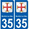 35 Montfort-sur-Meu blason autocollant plaque stickers ville