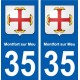 35 Montfort-sur-Meu blason autocollant plaque stickers ville