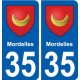 35 Mordelles blason autocollant plaque stickers ville