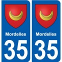 35 Mordelles blason autocollant plaque stickers ville