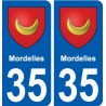 35 Mordelles blason autocollant plaque stickers ville