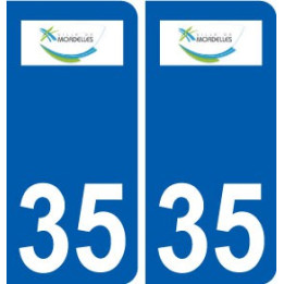 35 Mordelles logo autocollant plaque stickers ville