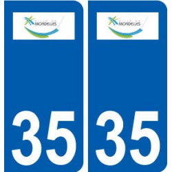 35 Mordelles logo autocollant plaque stickers ville