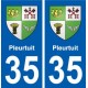 35 Pleurtuit blason autocollant plaque stickers ville