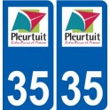 35 Pleurtuit logo autocollant plaque stickers ville