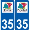 35 Pleurtuit logo autocollant plaque stickers ville