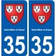 35 Saint-Méen-le-Grand blason autocollant plaque stickers ville