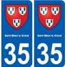 35 Saint-Méen-le-Grand blason autocollant plaque stickers ville